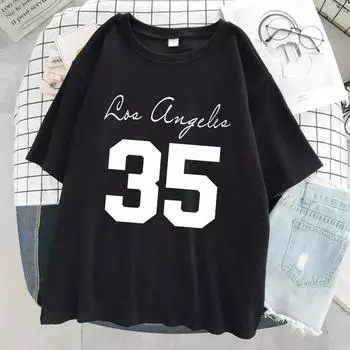 Лос-Анджелес Джерси номер 35 футболка с принтом женские уличные футболки в стиле Харадзюку индивидуальная футболка в стиле хип-хоп дышащая футболка с коротким рукавом S