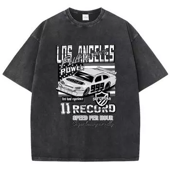 Лос-Анджелес личный опыт 11 Record Print Одежда Мужская повседневная свободная футболка с круглым вырезом Летние футболки из хлопка S