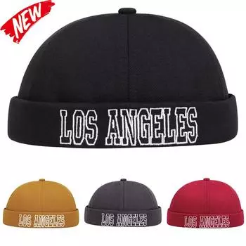 LOS ANGELES Embroidery Fashion Beanies Caps Adjustable Beanie Hats Fashion Unisex Korean Version Street Melon Caps красный