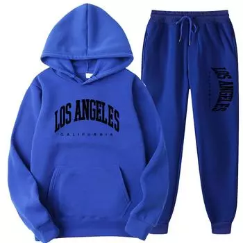 LOS ANGELES GALIFURHIA Мужские/Женские Спортивные Костюмы Модные Спортивные Костюмы Толстовки+Брюки Комплекты Из Двух Частей Повседневные Толстовки Для Бега Свитшоты S