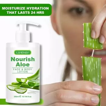 Лосьон для рук и тела с алоэ вера - насыщен витаминами - обеспечивает длительное увлажнение, освежает и не оставляет жирных следов на коже - безопасен для чувствительной кожи