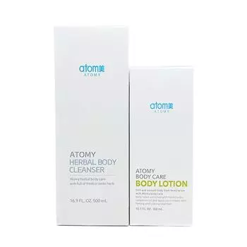 Лосьон для тела Atomy 300 мл + очищающее средство для тела 500 мл, 1 шт.