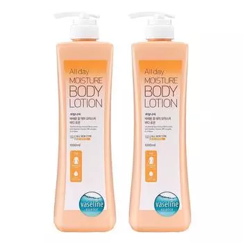 Лосьон для тела большой емкости Kwailnara Vaseline на весь день, 1 л, 2 шт.