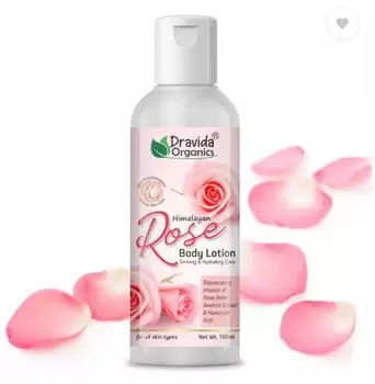 Лосьон для тела Dravida Organics Himalayan Rose - тонизирование/увлажнение/тусклой кожи (100 мл)