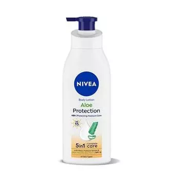 Лосьон для тела NIVEA Aloe Protection 400 мл | SPF 15 | Экстракты алоэ вера | Сыворотка Dep Moisture | Для мужчин и женщин | Для всех типов кожи