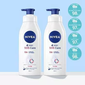 Лосьон для тела Nivea SOS Care Double Special (400мл+400мл), Корейский уход за телом