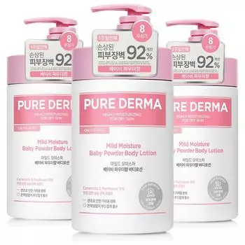 Лосьон для тела On the Body Pure Derma Mild Moisture с ароматом детской присыпки, 1 л, 3 шт.