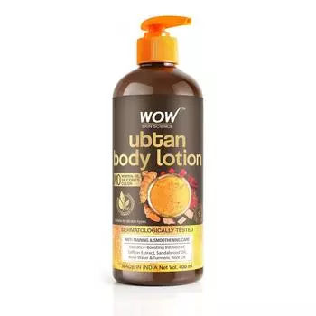 Лосьон для тела WOW Skin Science Ubtan - для всех типов кожи - средство против загара и разглаживания кожи с экстрактом шафрана и маслом сандалового дерева - 400 мл 400 ml