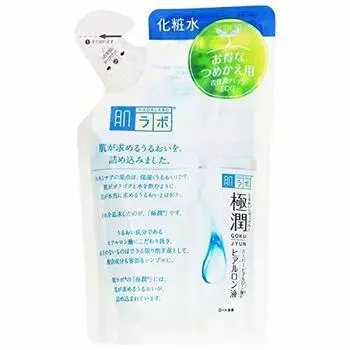 Лосьон Hada Labo Gokujun Hyaluronic Acid Lotion содержит 3 типа гиалуроновой кислоты, сменный блок 170 мл, набор из 5 штук