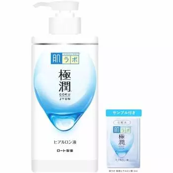 Лосьон Hada Labo Gokujun Hyaluronic Lotion с большой емкостью и дозатором 400 мл + пакетик Gokujun в комплекте