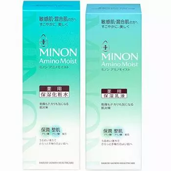 [Лосьон + Эмульсия] Minon Amino Moist Лечебный лосьон для лечения акне 150 мл (4987107624871) + Молоко 100г (4987107624925)