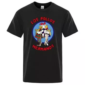 LOS POLLOS Hermanos забавная футболка с принтом, мужская модная повседневная футболка с короткими рукавами, летняя хлопковая дышащая футболка Chicken Brothers Tee S