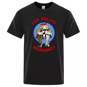 LOS POLLOS Hermanos забавная футболка с принтом, мужская модная повседневная футболка с короткими рукавами, летняя хлопковая дышащая футболка Chicken Brothers Tee L красный