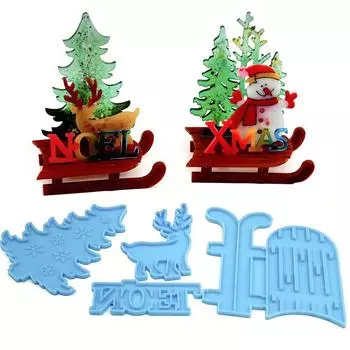 Лось С Рождеством Христовым Рождественский орнамент Литейная форма Рождественская силиконовая форма Подвесной кулон Смола формы