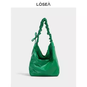 Losea Foot Super Soft Casual Tote Bag Women 2025 New Green Large Capacity Messenger Bag Fashion Bag Green