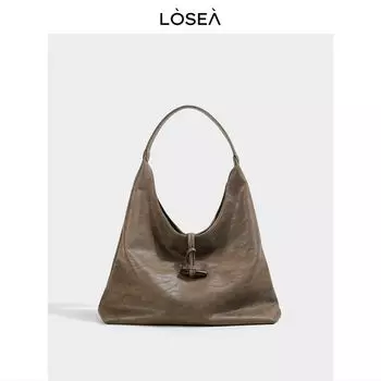Losea Original Shadow Bamboo New Chinese Style Normcore Large Capacity Totes Women s Bag 2025 New Arrival Underarm Bag Elephant Gray