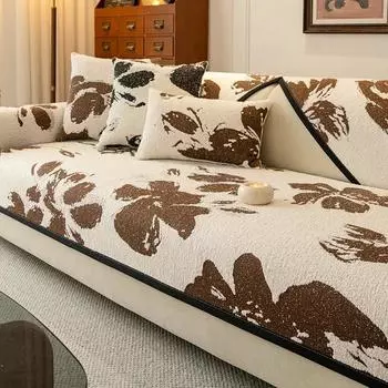 lОсенне-зимний сезон полуфлисовая диванная подушка новая утолщенная нескользящая и не грязная подушка моющийся диванный чехол полотенце 70x90