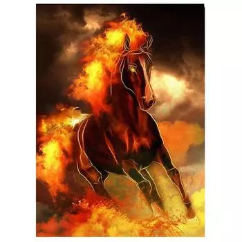 Лошадь Алмазная картина 5D Diy Конь Животное Кристалл Стразы Картины Алмазная вышивка Украшение дома Full Round 20x30CM