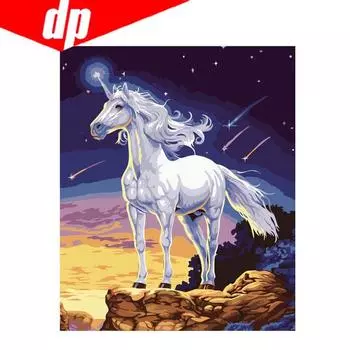Лошадь Алмазная вышивка 5D DIY Алмазная картина Вышивка крестом Изображение Полный круглый бриллиант 20X30