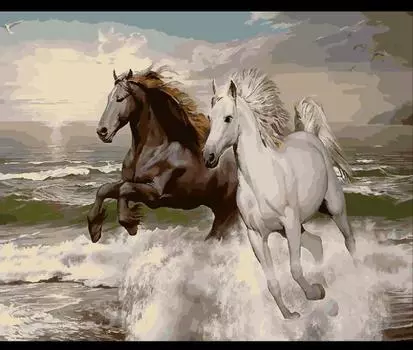 Лошадь галоп Pentium животное DIY картина по номерам настенная художественная картина акриловая картина на холсте для украшения дома 40x50cm no frame