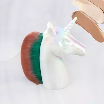 Лошадь Голова Красавица Кисть Пластиковая ручка Легкие румяна Лицо Косметический инструмент для макияжа