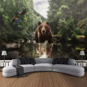 Лошадь искусство пейзаж гобелен настенный геометрический гобелен в стиле хиппи домашний декор комнаты эстетическое украшение 90x75cm