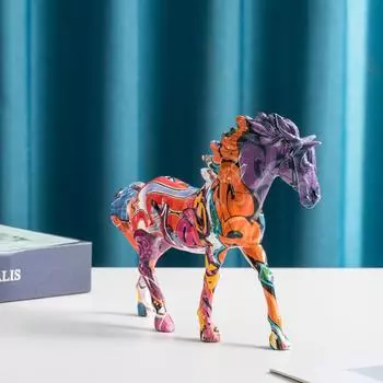 Лошадь Креативное Животное, Полимерные Украшения, Настольный Декор для Дома/Кабинета, Поделки. One Size