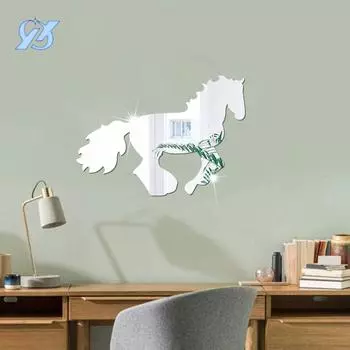 Лошадь макет настенные наклейки зеркальные настенные наклейки комната спальня фон украшения