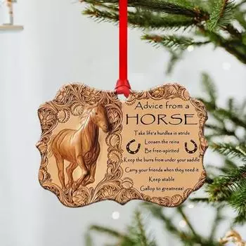 Лошадь Рождественская елка 2D Акрил Лошадь Рождественская елка Подвесное украшение Лошадь Памятный подарок