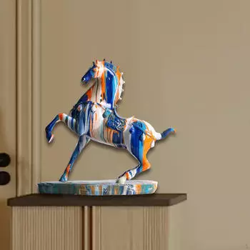 Лошадь скульптура декоративная фигурка животное современная статуя настольное украшение для кабинета офиса Gray Small