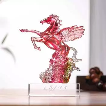 Лошадь в китайском стиле к успеху стеклянные украшения для лошадей винный шкаф кабинет офисное украшение новоселье открытие подарки