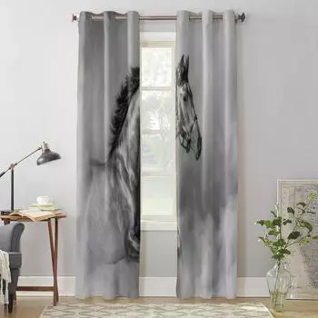 Лошадь в пустыне оконные шторы для гостиной спальни роскошные современные кухонные шторы тканевые шторы 135W x 60H(cm) x1