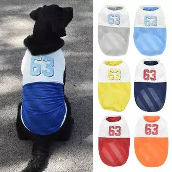 Лоскутная цветная футболка с буквенным принтом и круглым вырезом, спортивный жилет для домашних животных, маленькая стильная футболка без рукавов для собак, щенков, товары для домашних животных S темно-синий