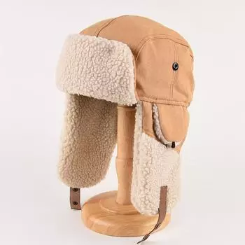 Лоскутная цветная кепка Lei Feng для мужчин и женщин, зимняя теплая хлопковая защитная шапка для езды на велосипеде, плюшевая, для холодного снега One Size тёмно-синий