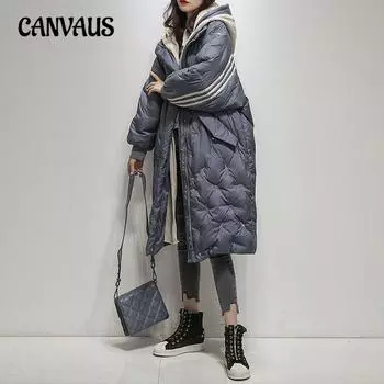 Лоскутная куртка женская большого размера средней длины утолщенная свободная модная женская куртка S чёрный