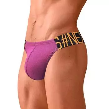 Лоскутная расцветка с низкой талией и эластичным поясом, мужские стринги, сексуальные трусы с U-образным выпуклым буквенным принтом M