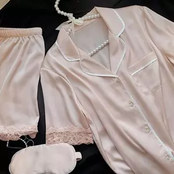 Лоскутная розовая сексуальная пижама из двух частей Летний женский комплект из топа с V-образным вырезом и шорт Модный женский пижамный комплект Домашняя одежда XL