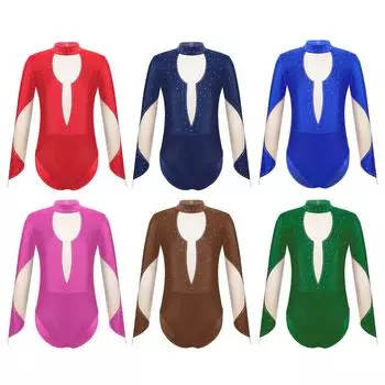 Лоскутное балерина для девочек, тренировочный комбинезон, детская одежда, катание на коньках, акробатика, гимнастика, джаз, велосипед, спортивная одежда 7-8 Years темно-зеленого