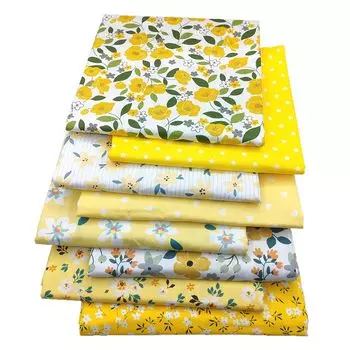 Лоскутное полотно, набор из 8 шт. Длина 50 см, ширина 50 см. Ткань из хлопка с цветочным принтом. Милый комплект тканей для рукоделия своими руками для взрослых и детей. Дом.