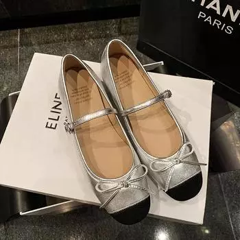 Лоскутные кожаные туфли Мэри Джейн женские весенние туфли из натуральной кожи с бантом и квадратным носком женская обувь осень черный цвет 35