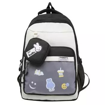 Лоскутные повседневные нейлоновые сумки на молнии для женщин на распродаже высококачественный вместительный рюкзак для студентов с несколькими карманами