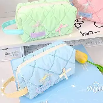 Лоскутный большой вместительный пенал для ручек мультфильм косметика помада сумка для хранения канцелярских принадлежностей студенты розовый