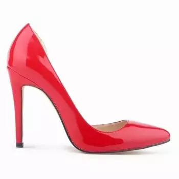 LOSLANDIFEN Двухкомпонентные женские туфли-лодочки с острым носком из лакированной кожи Модные женские туфли на низком каблуке для офиса и свадьбы 35 красный