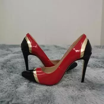Loslandifen Новые женские туфли-лодочки Модные милые туфли с острым носком на шпильках на высоком каблуке Сексуальные женские крутые красные туфли для вечеринки и платья Свадебные туфли 35 красный