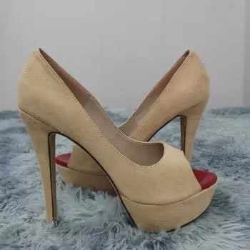 Loslandifen женские туфли-лодочки модные сексуальные туфли на высоком каблуке с открытым носком бархатные туфли-лодочки на платформе женские вечерние черные вечерние клубные красные свадебные туфли 35 красный