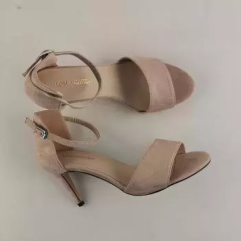 LOSLANDIFEN/женские босоножки на универсальном каблуке 9 см, повседневные сексуальные босоножки на тонком высоком каблуке с открытым носком, черные вечерние свадебные туфли с открытым носком 35 телесный