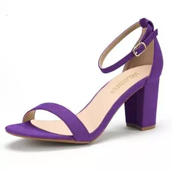 LOSLANDIFEN женские босоножки на высоком каблуке, женская новая летняя обувь, женские модные белые босоножки из флока с ремешком и пряжкой на квадратном каблуке 38