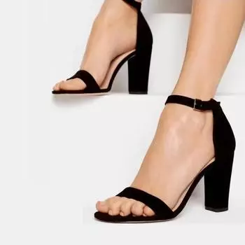 LOSLANDIFEN Женские босоножки с открытым носком, сексуальные, с ремешками на щиколотке, высокие каблуки, летние, замшевые, на толстом каблуке, свадебные туфли 35 зелёный