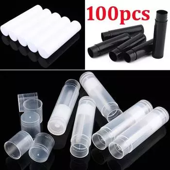 Лот 100 шт. 5 мл прозрачная черная белая пустая помада бальзам для губ контейнер тюбик чёрный
