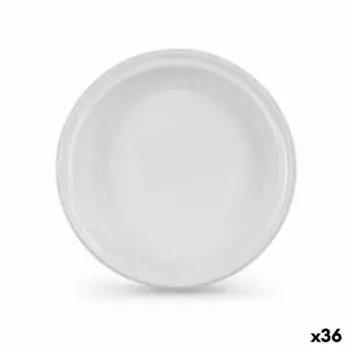 Lot D assiettes Rutilisables Algon Blanc 22 X 22 X 1,5 Cm (36 Units) TU